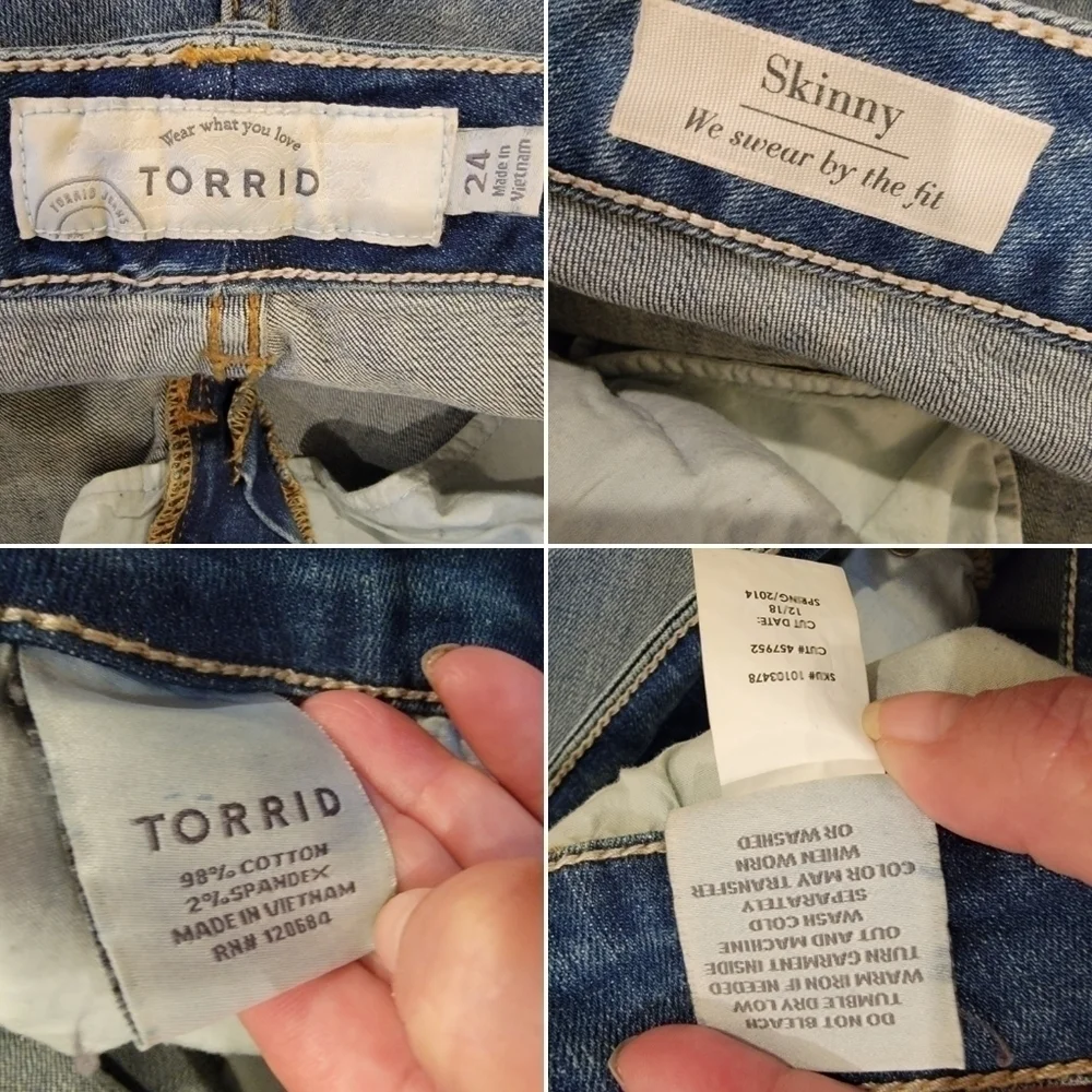 Torrid Light Wash Distressed Skinny Jeans Size 24R - Picture 16 of 17